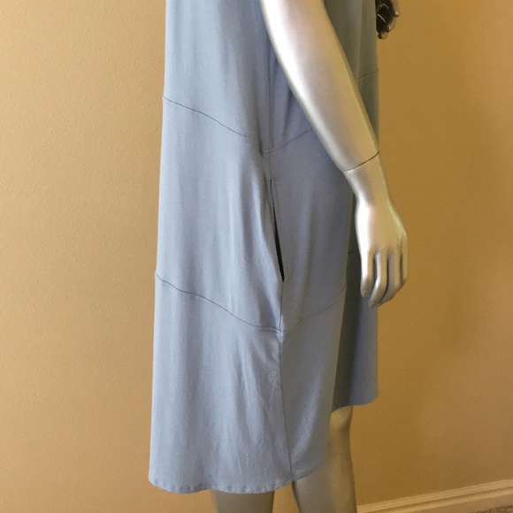 EILEEN FISHER | Bateau Neck Cap Sleeve Dress Hi Low - Picture 12 of 17